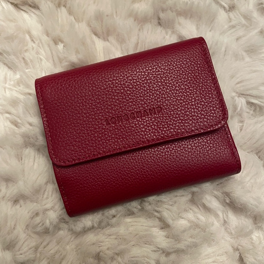 Longchamp Le Foulonne Compact Wallet Red